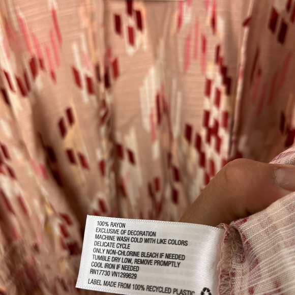 Knox Rose Women's Boho Hippy Flowy Rayon Midi Dress Large Pink Shade plus sz 3x - Picture 6 of 8